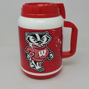 Wisconsin Badgers 90s 64oz Whirley Travel Mug Cup Insulated USA Made NCAA Vtg